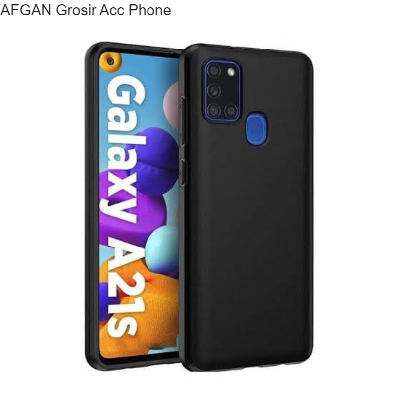 Soft Case Blackmatte Samsung Galaxy A21S Casing Silikon Slim Black Matte Hitam Polos Samsung A21S Gr