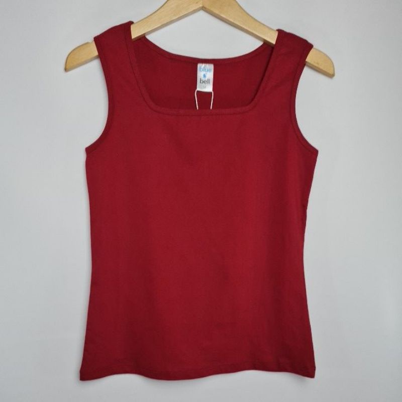 Singlet - Tank Top Wanita Katun Casual Merah Maroon