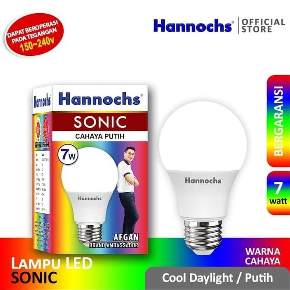 LAMPU HANNOCH SONIC 7 WATT LED TERANG HEMAT LISTRIK BOHLAM