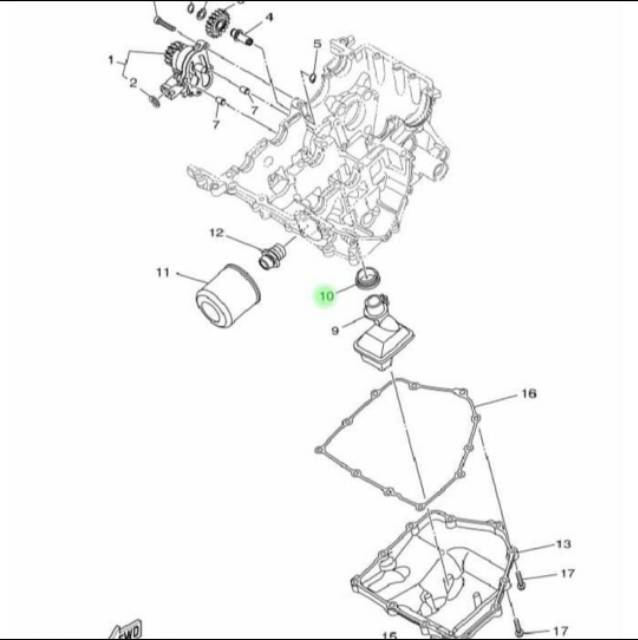 SIL Seal karet saringan oli R25 asli ori yamaha 1WD E3415 00