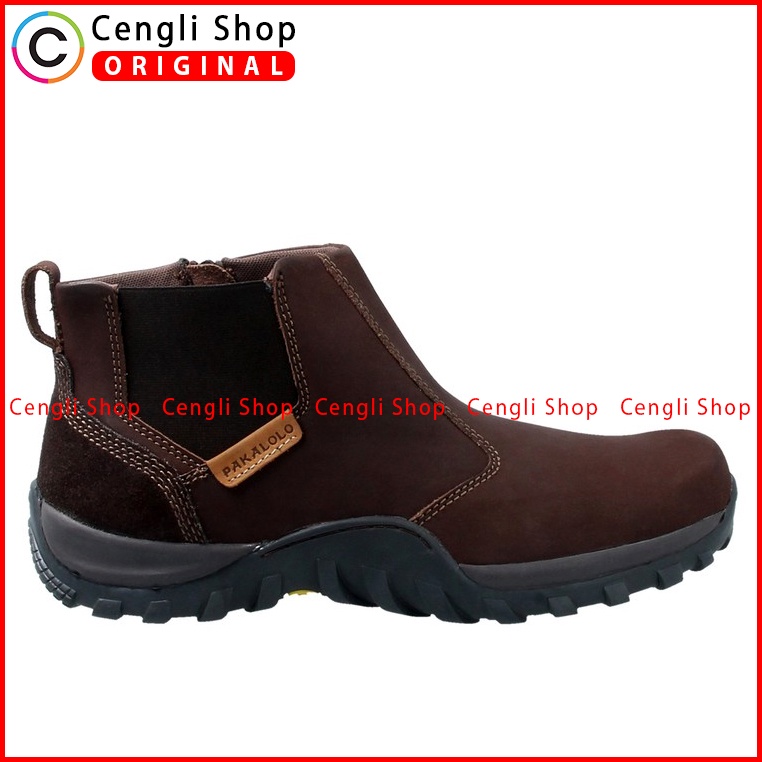 SEPATU BOOT PAKALOLO PRIA ORIGINAL CASUAL KULIT ASLI COKLAT PB16