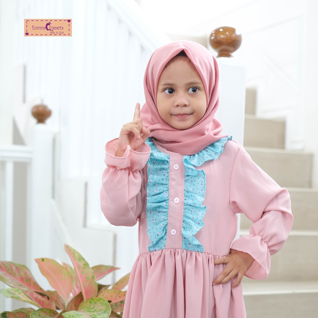 EmmaQueen - Dress Muslim Anak Kiarra-Oleander