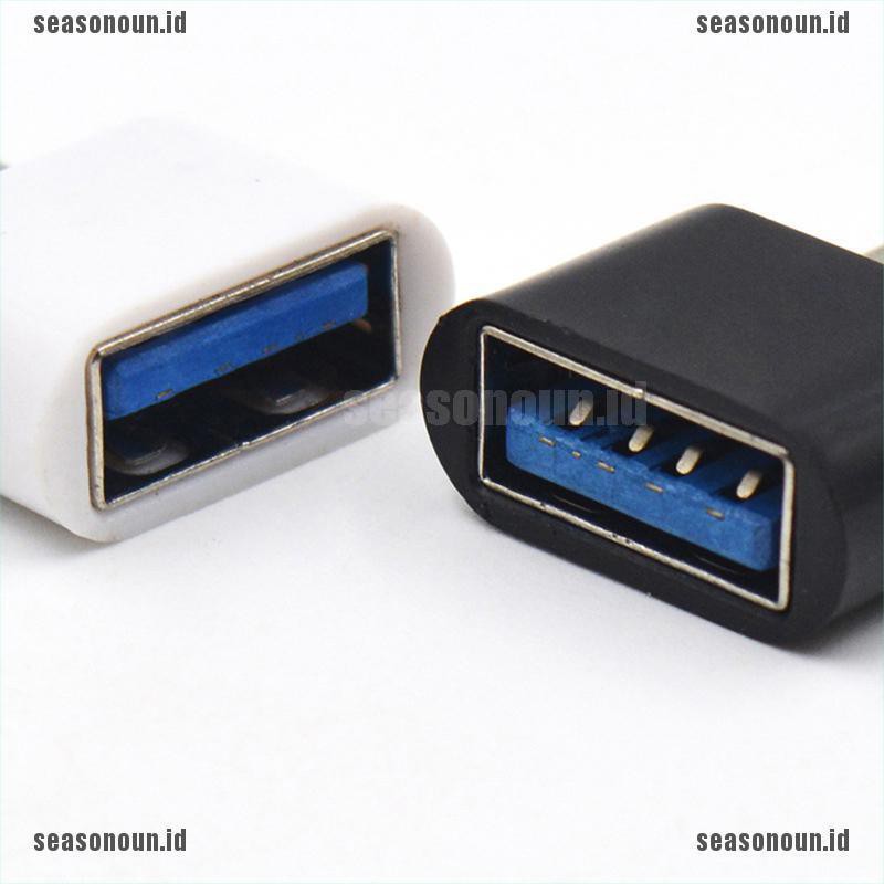 (sea) 2pcs Adapter Konverter Data OTG USB Tipe C Male Ke USB 2.0 Female Untuk Pc