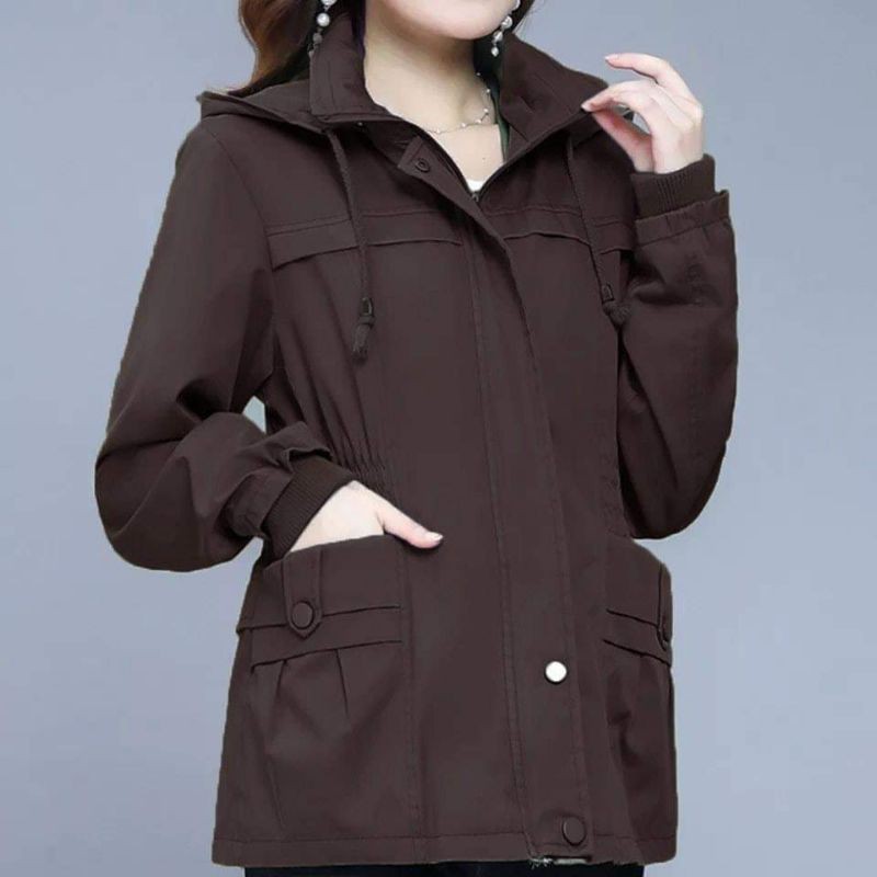 JAKET PARKA CEWE/jaket wanita/jaket cewe/jaket wanita korea/jaket wanita korean style kekinian/jaket wanita kekinian korean style/jaket parka wanita-Coklat