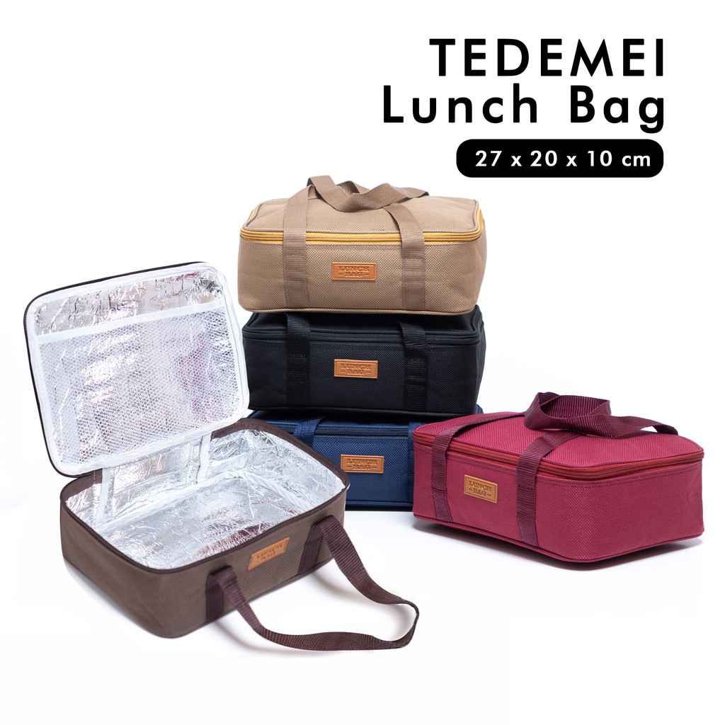 Tas bekal TEDEMEI jumbo tas kotak makan besar waterproof cooller bag aluminium foil tas bekal besar