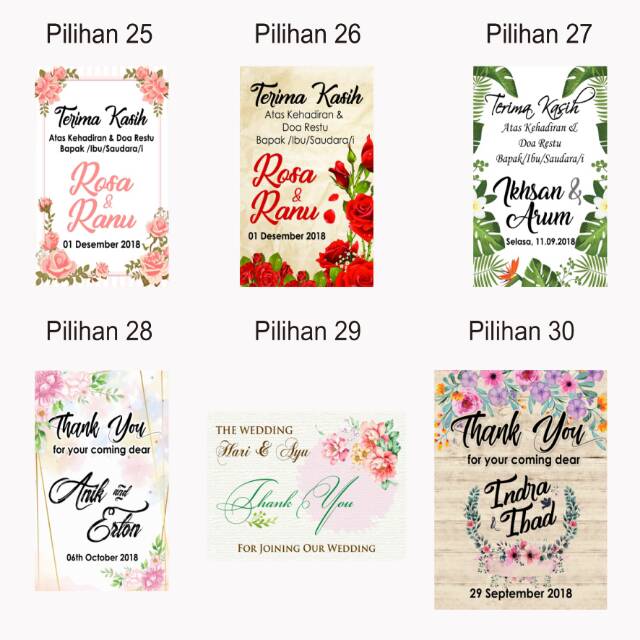 Thank You Card Wedding Souvenir Wedding Card