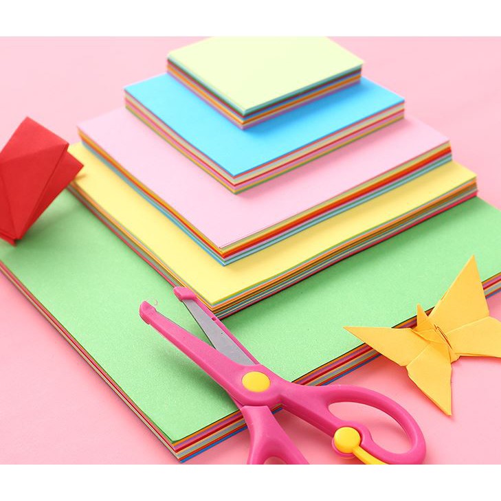

WWB 7 Kertas Lipat Origami Warna Warni Isi 100pc 2 sisi warna Import