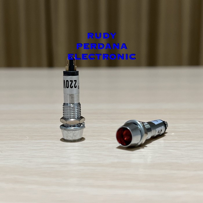 PILOT LAMP LAMPU PILOT PANEL INDIKATOR 8MM 220V AC BESI AC XD8-1 - Merah - (3 pcs)
