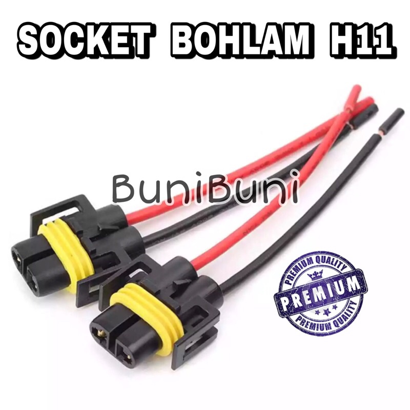 Socket H11 - Soket Lampu Foglamp Kabut Mobil Tipe Bohlam H11 / H8 / H16 / H27 Dengan Kabel Tembaga Berkualitas