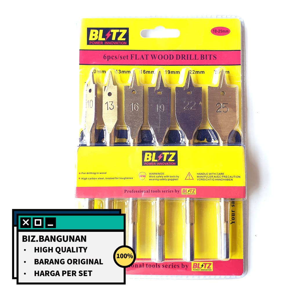 MATA BOR KAYU KIPAS 6 PCS BLITZ - 6PCS SET