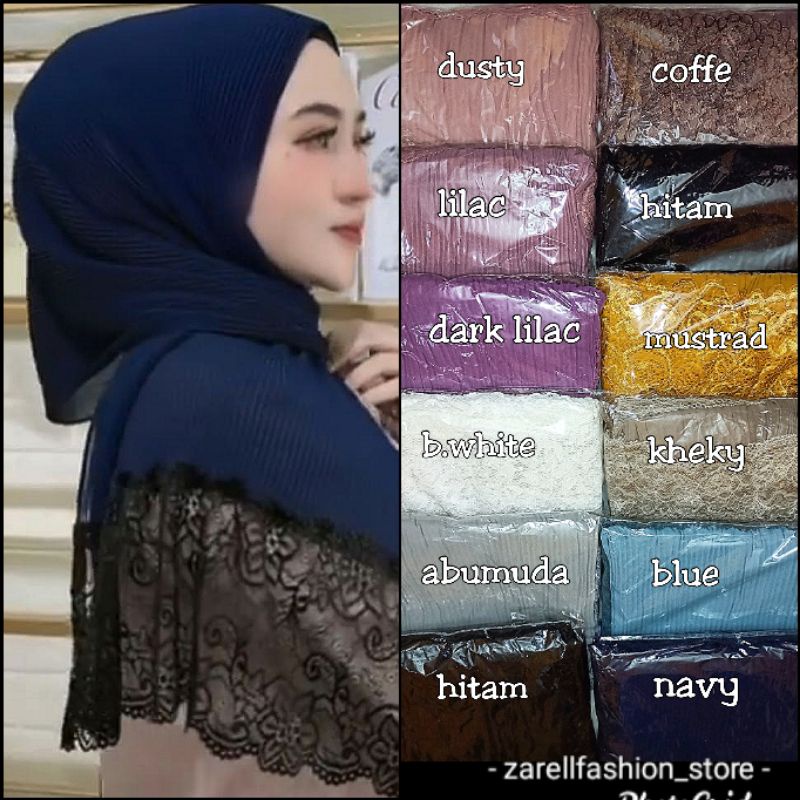 ZARELLFASHION - PASMINA PLISKET RENDA BROKAT / PHASMINA PLISKET IMPORT / PASMINA PLISKET BROKAT