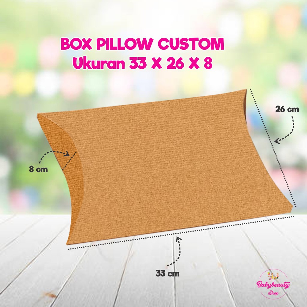

PILLOW BOX XL / EXTRA LARGE SIZE (33x26x8 cm) BROWN KRAFT/ PAPER BOX