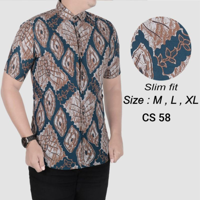 KEMEJA BATIK PRIA SLIM FIT COLINDION BEST SELLER CBS759