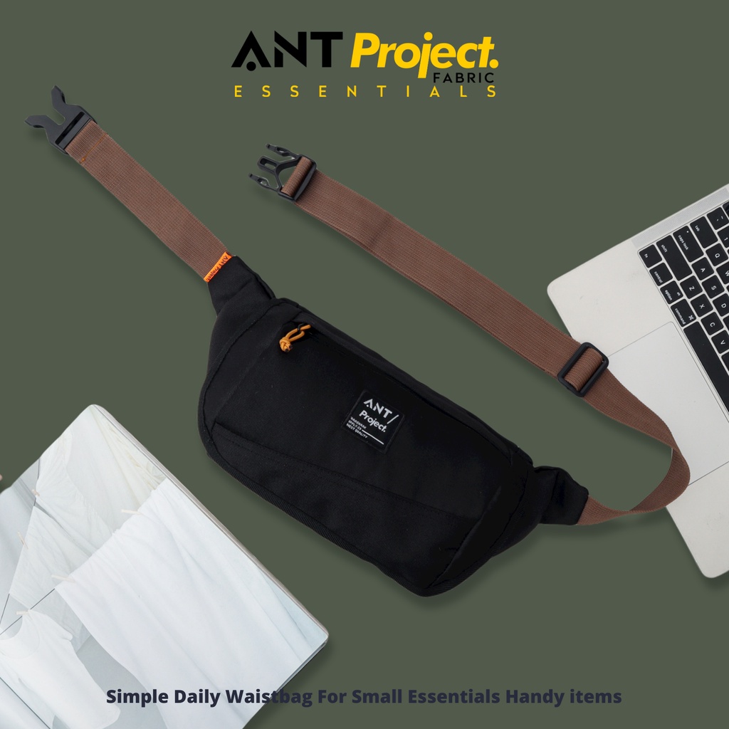 ANT PROJECT - Waistbag Pria ZENON BLACK