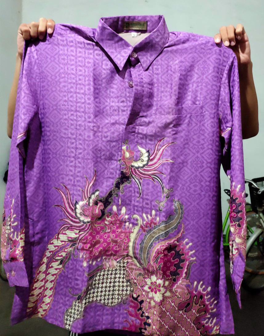 Kemeja Batik Semi Sutra Doby Puring Istimewa Pundak Pakai Busa