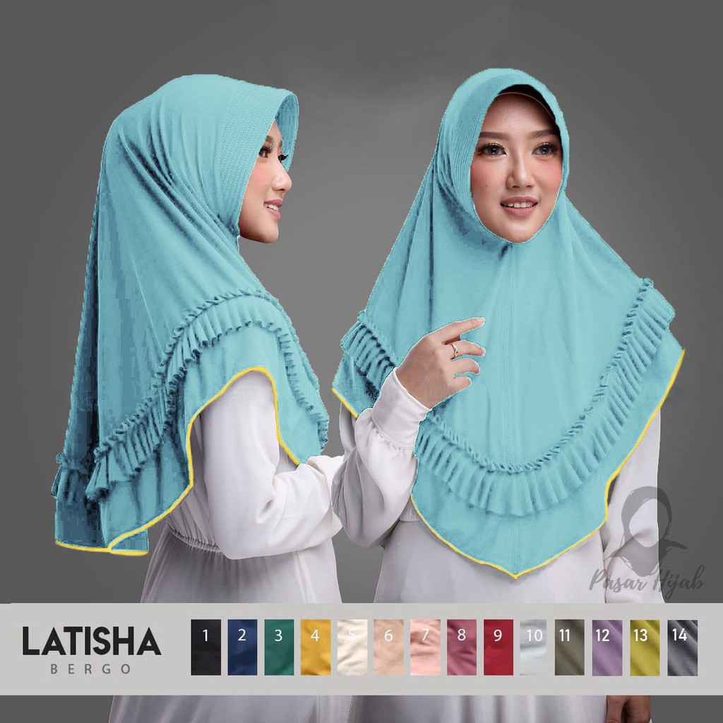 Jilbab Instan Latisha Hijab Instan Jersey Premium Kerudung Bergo Pasar Hija'b