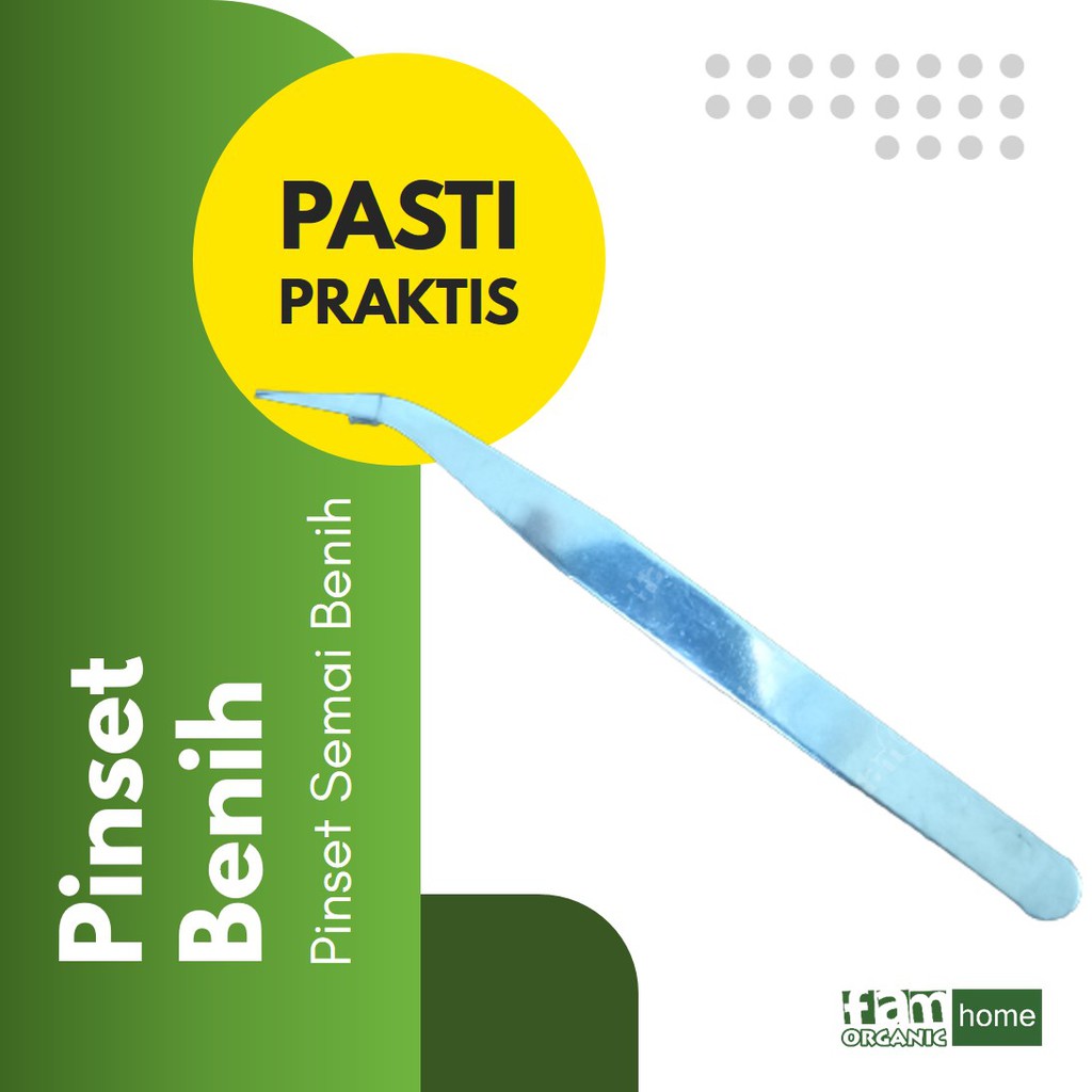 Pinset / Penjepit Stainless Bengkok / Pinset Benih Stainless