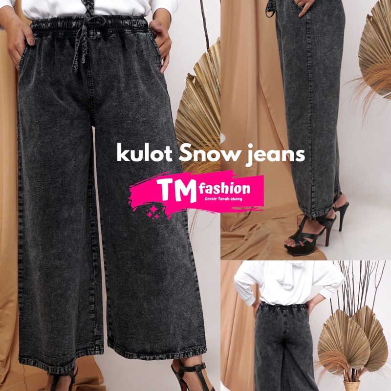KULOT JEANS SNOW WANITA / CELANA KULOT SNOW JEANS CEWEK TERBARU/TERLARIS/TERMURAH/BEST SALLER/VIRAL/