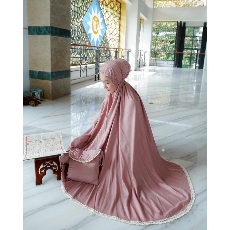 Mukena Dewasa Rayon Renda Polos / Mukena Rayon Renda Jumbo