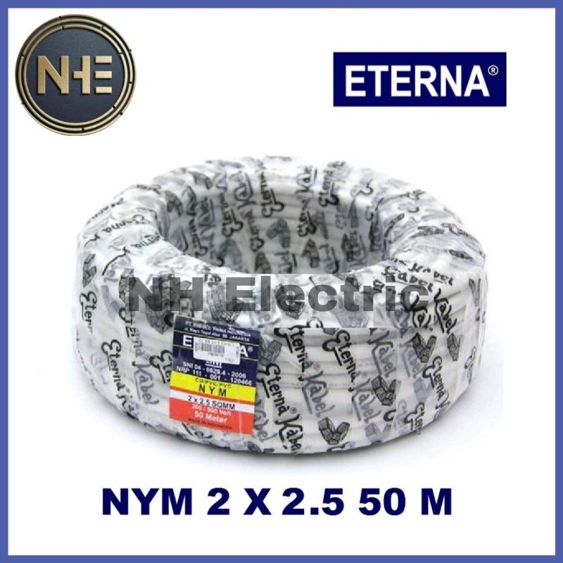 Kabel Eterna Nym 2x2,5mm 50m - Kabel Listrik Eterna Kawat 2x2,5mm 50 Meter