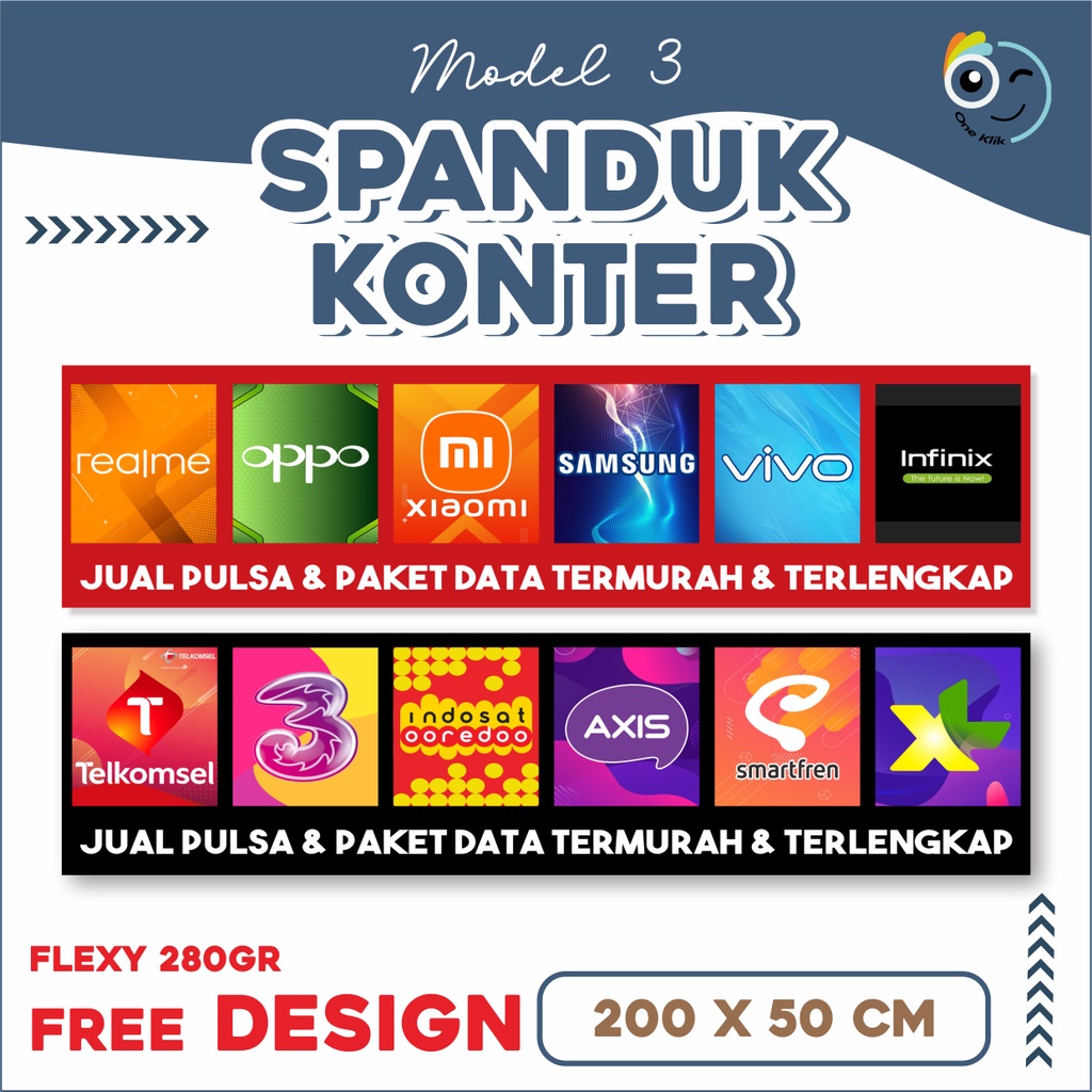 Jual Banner Spanduk Konter Murah / Renda Konter Murah FREE DESIGN ...