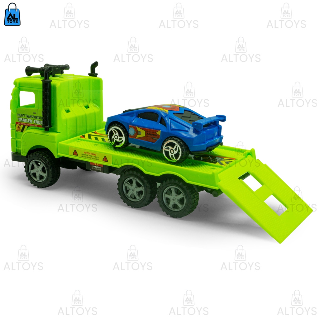 MAINAN MOBIL HEAVY TRAILER TRUCK KONTENER TOWING ISI 4 PCS