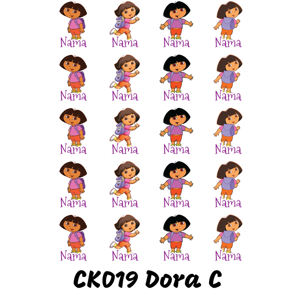 

Sticker Nama Cutting Label Waterproof Tahan Air Dora C (CK019)