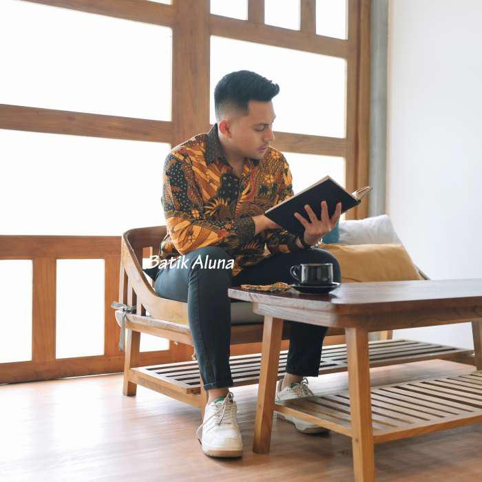 Baju Batik Pria Lengan Panjang Kemeja Batik Cowok Modern Batik Slimfit Batik Premium Pria Solo 097