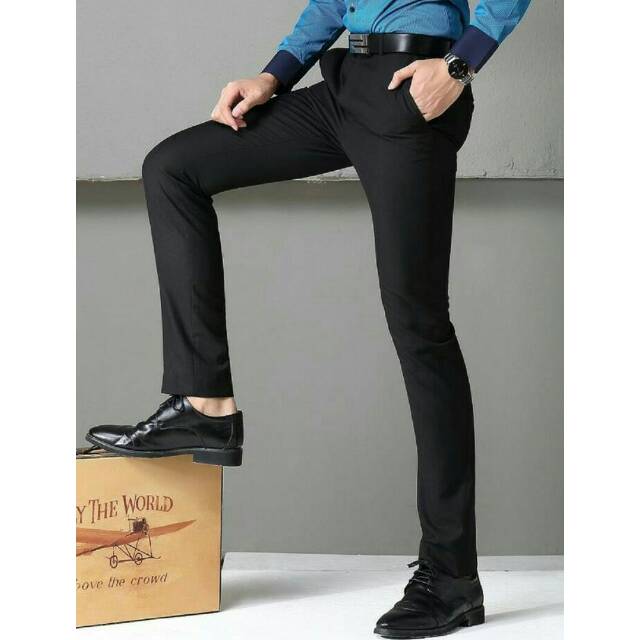 Celana Kantor Panjang Formal Pria Bahan Halus Slim Fit Kerja Cowok Big Size 27-38 NR_Outfit Official COD