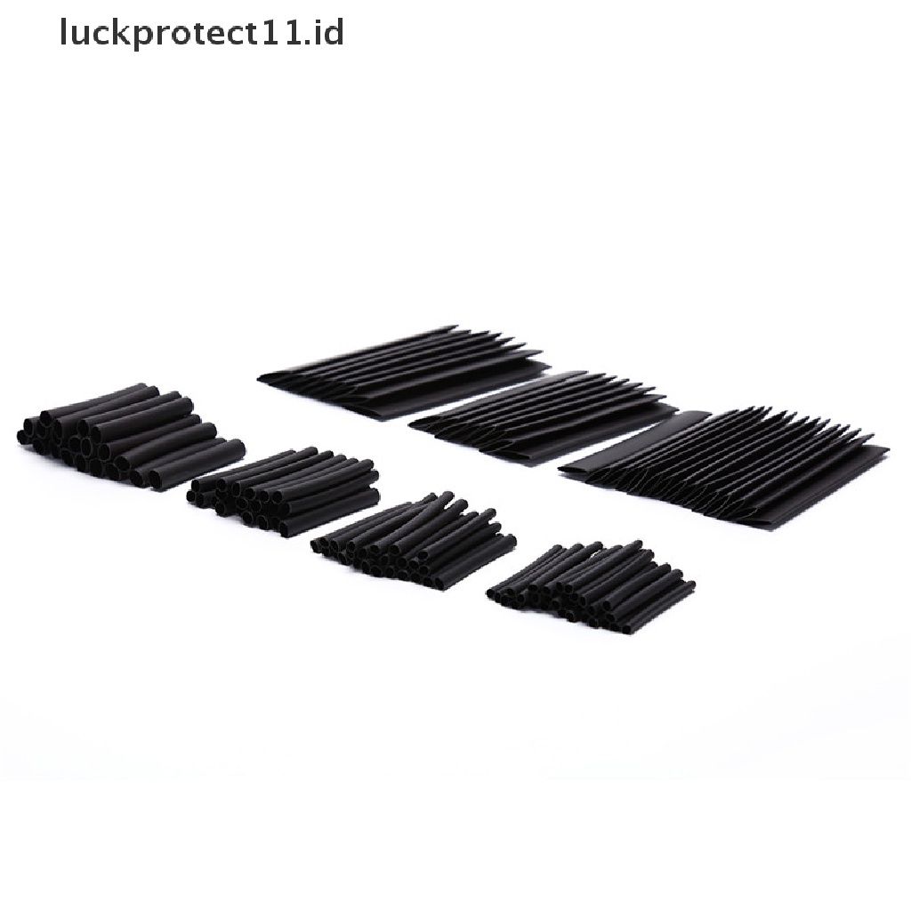 //HG&amp;ID// Fashion 127Pcs Black Glue Weatherproof Heat Shrink Sleeving Tubing Tube Assortment Kit .