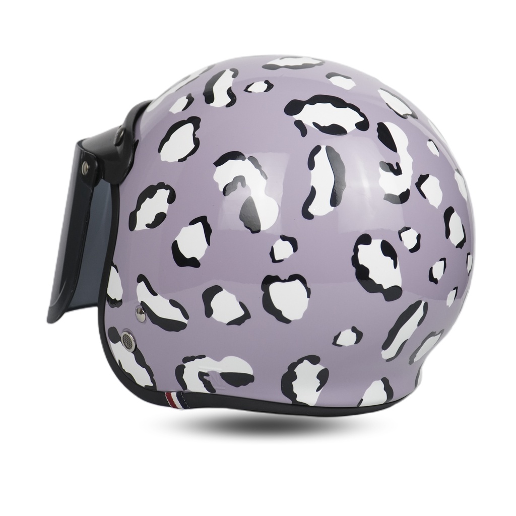 Helm Bogo Dewasa Cewek Full Leher SNI Aesthetic Leopard