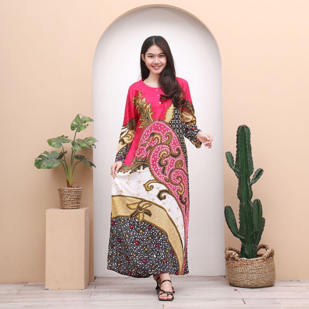 Longdres Batik SAFARA Daster Panjang Busui Batik Terbaru By Grosir Daster