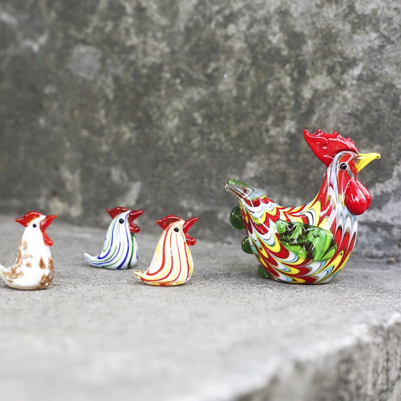 (Color Glaze Chick Ayam Jantan Bonsai Warna-Warni Untuk Dekorasi Ruang Tamu