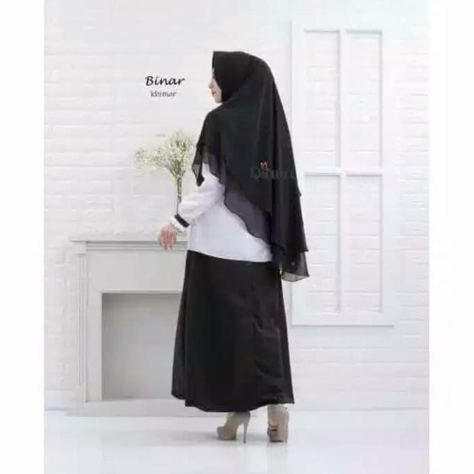 ► READY SETELAN SYARI WANITA► GAMIS SYAR'I/DRESS PUTIH HITAM/SERAGAM KERJA/POLOS/REMAJA/MURAH/