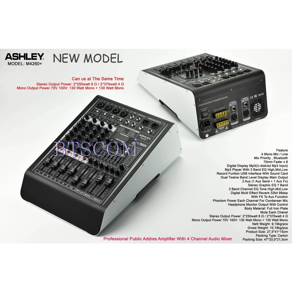 MIXER ASHLEY M4260+ MIXER 4 CHANNEL M4260+ M 4260+