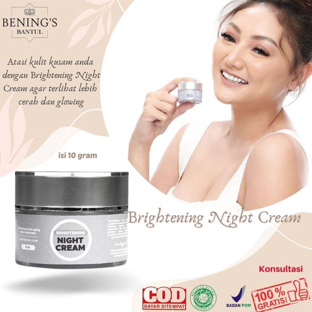 Skincare Pemutih Wajah Night Cream Krim Malam Pencerah Wajah Cream Brightening Skincare Bening