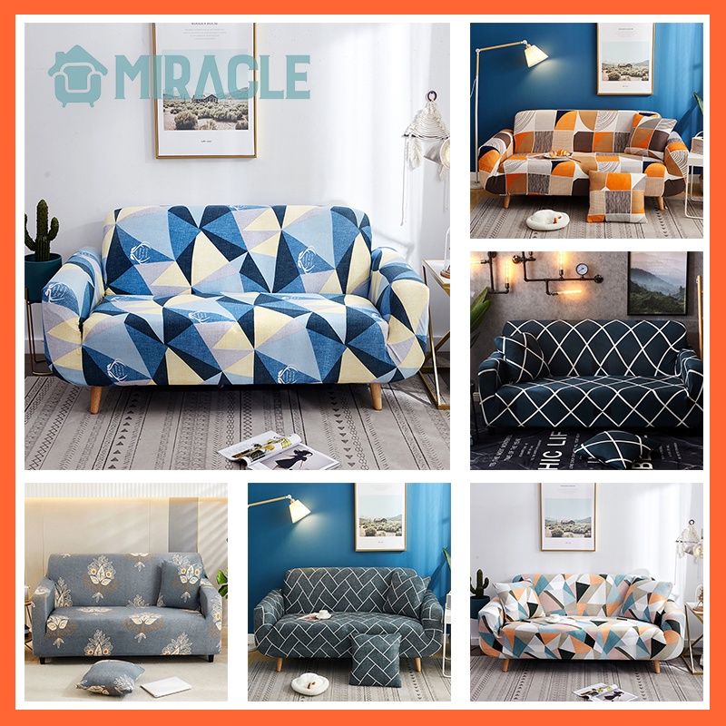 miracle cover sofa pattern motif menarik anti selip sarung sofa 1 2 3 4 seater sofa cover elastic sa