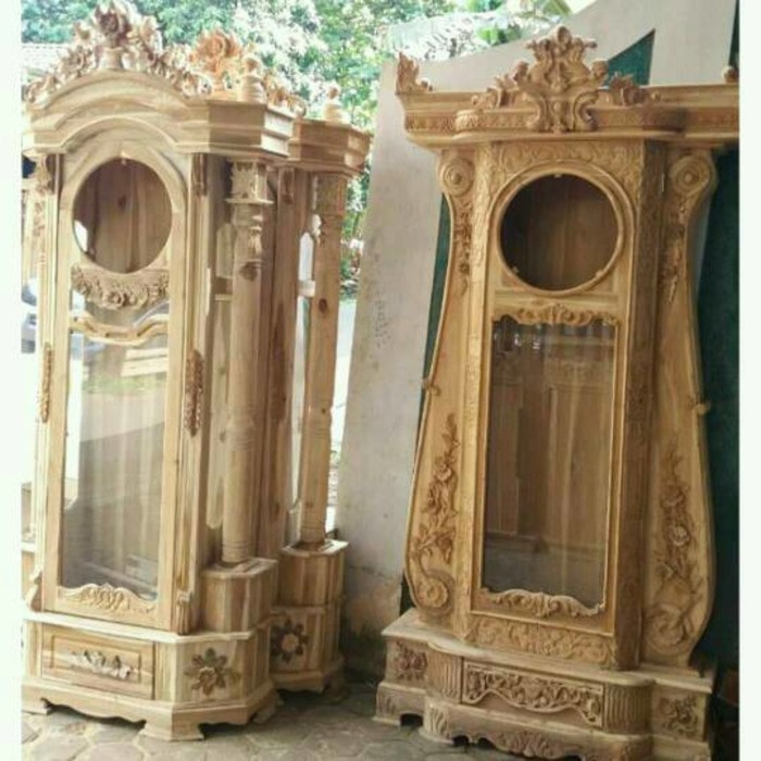 Almari Hias Jam Brawijaya Jati