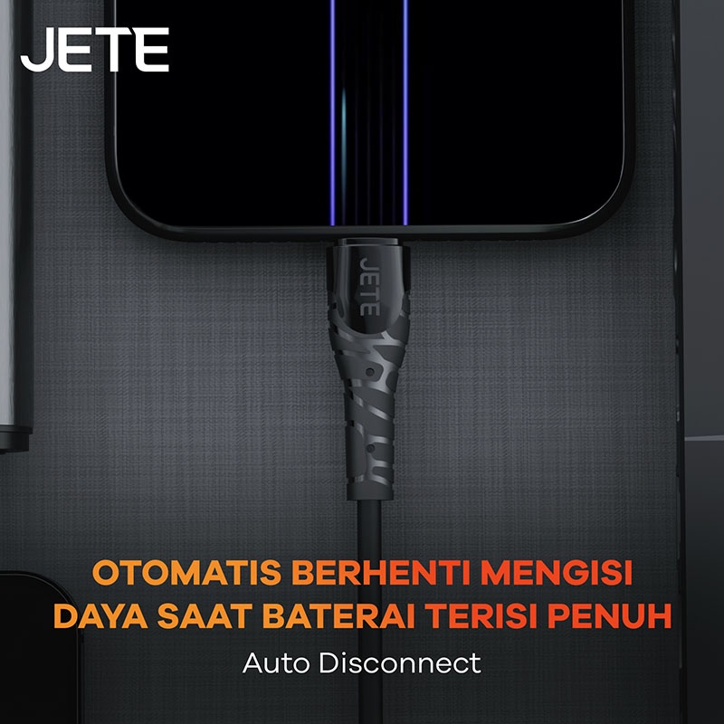 Kabel Data Kabel USB Type C Fast Charging with LED Light JETE Tiny 5 - Garansi 2 Tahun