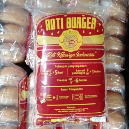 

De'Roti burger polos standart isi 10 pcs