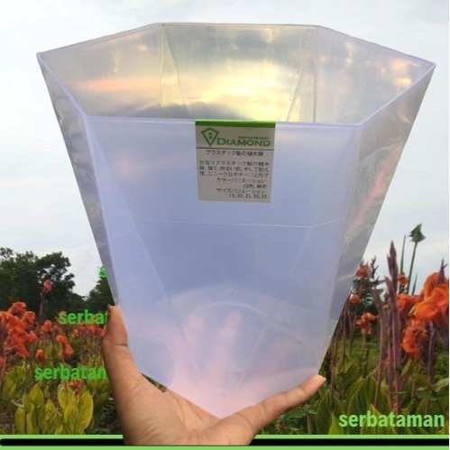 3 Pcs Pot Bunga Tabitha Diamond 35 Bening/ Pot Tanaman