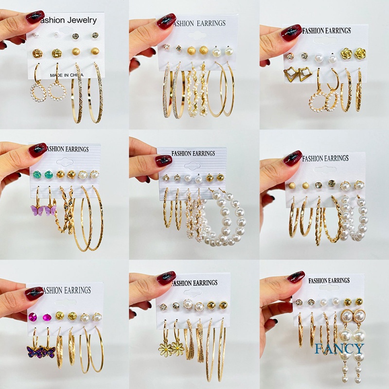 Set Anting Rumbai Mutiara Gaya Bohemian Untuk Wanita