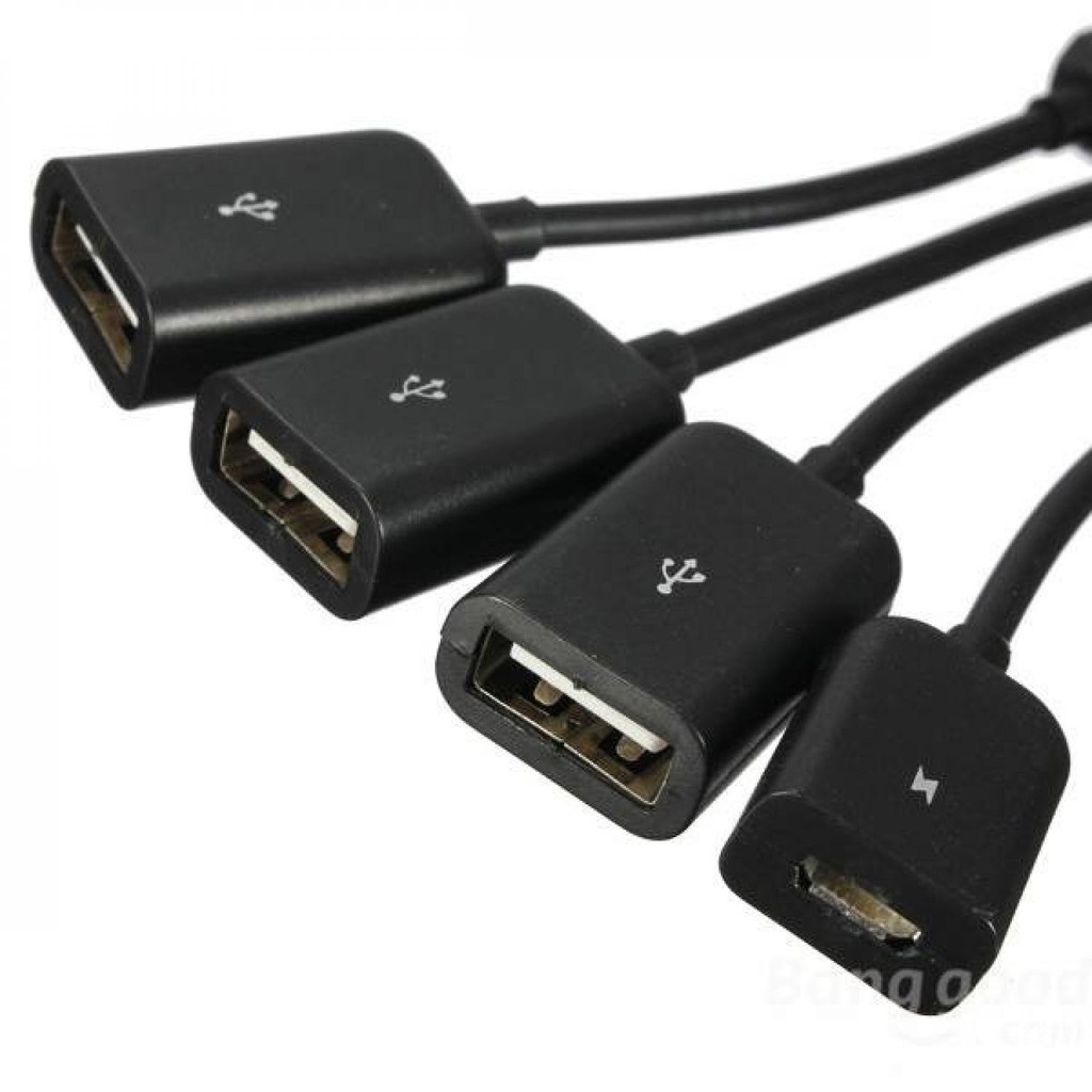 Micro USB OTG Hub 4 in 1 Data Cable&amp;Charge Kabel OTG Multifungsi usbotg Smartphone Serbaguna