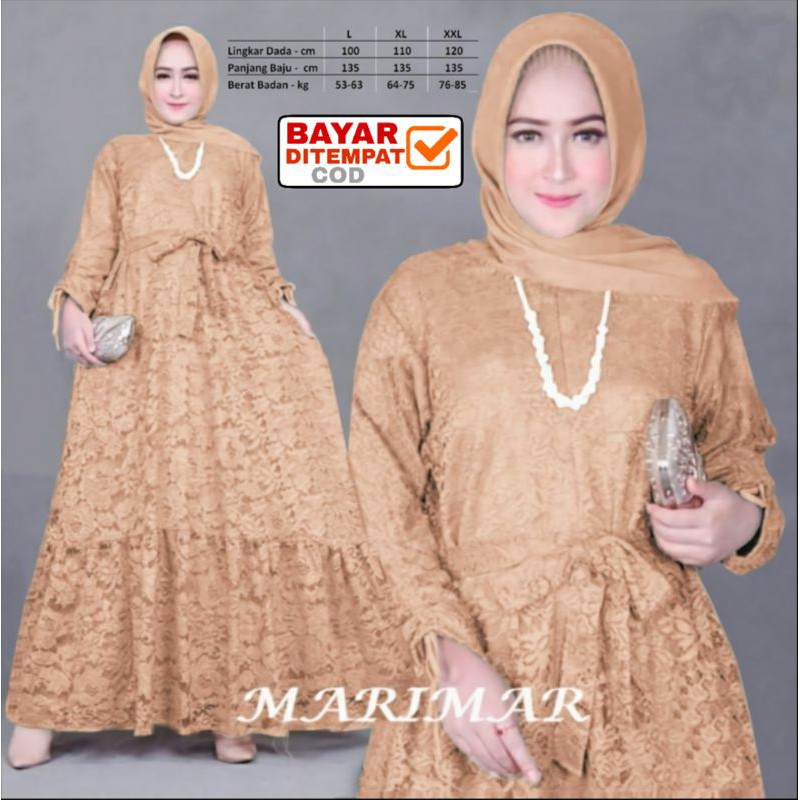 Gamis Brukat Maxi Marimar Muslim Wanita Jumbo Size L Xl Xxl Gamis Brokat Murah Dan Bagus Kekinian Shopee Indonesia