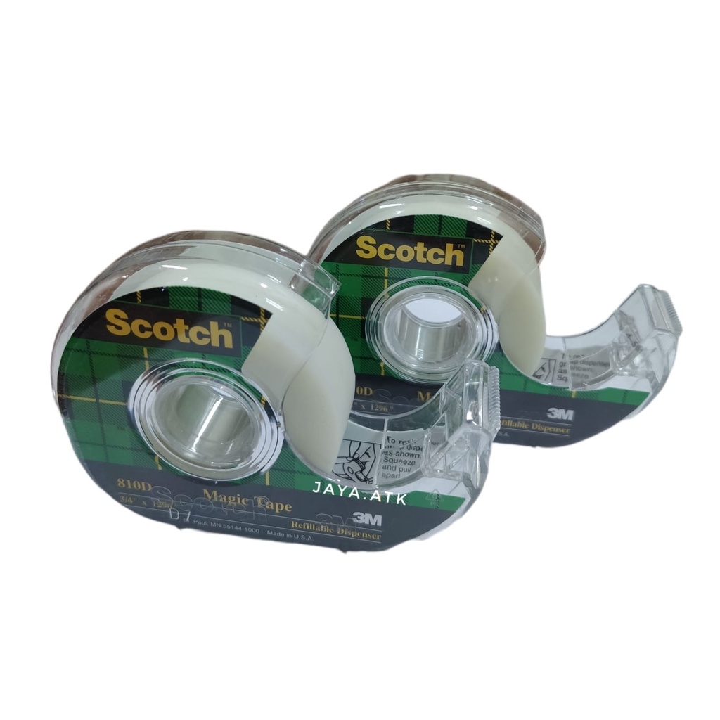 SELOTIP ISOLASI + TAPE DISPENSER PEMOTONG SCOTCH MAGIC TAPE 3/4 IN X 36 Y 810D