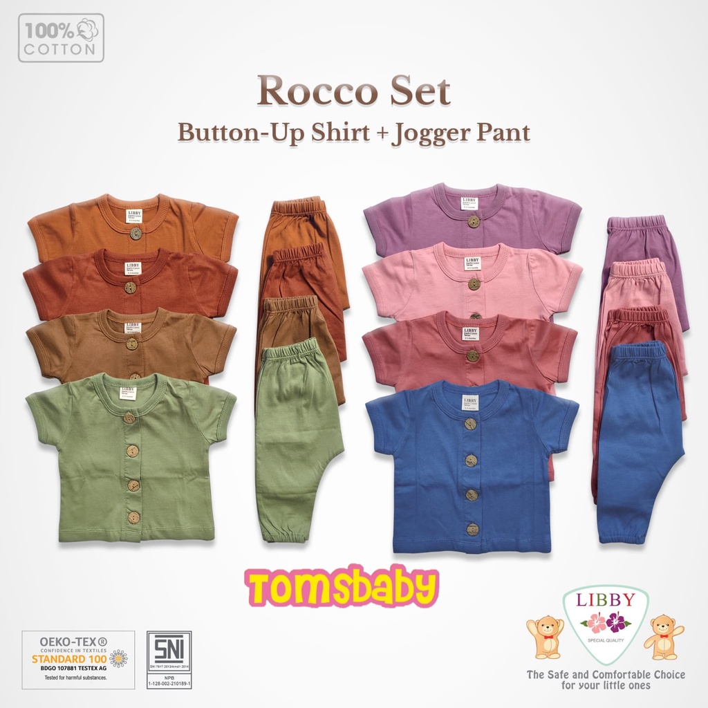 [0-2Thn] LIBBY (1stel) ROCCO SET + Celana Jogger Baju Bayi