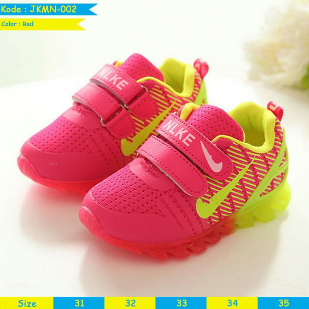 LittleAaron CEKLIS AIR Sepatu Sport Anak Laki / Perempuan Casual Korea Anti Slip Dengan LED Sport Termurah Sendal Bayi Anak Cewek Cowok