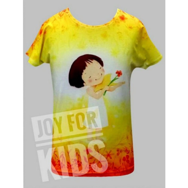 kaos baju anak perempuan bunga girl pink biola