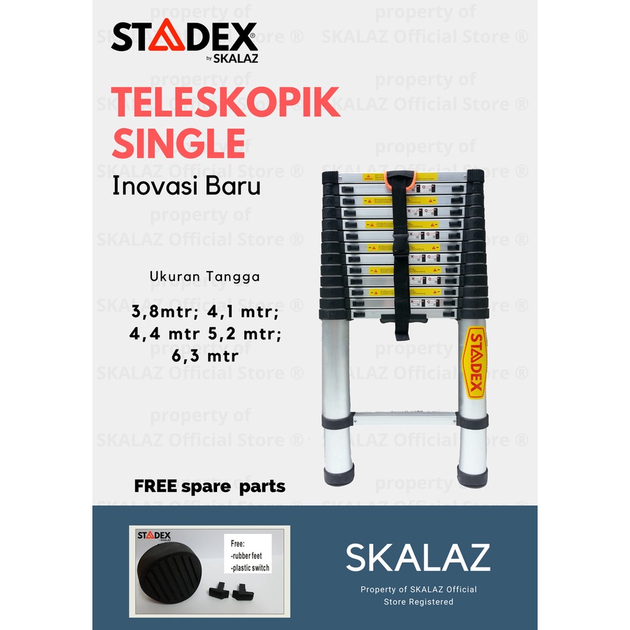 Tangga Teleskopik Single 4,4 meter Merk STADEX by Skalaz