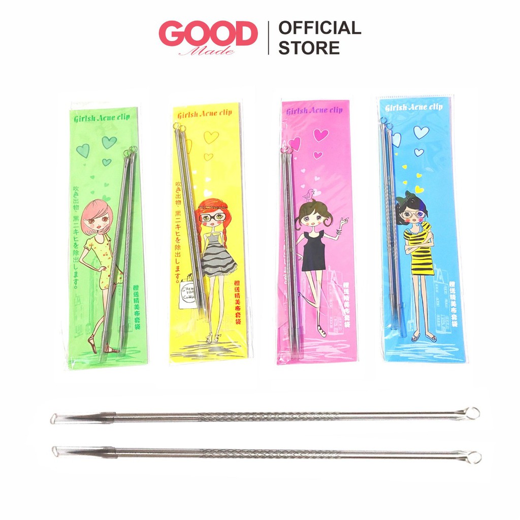 GOOD MADE - 2 Pcs Alat Pencetan Komedo Jerawat Pinset Acne Pencet Pembersih Blackhead COD